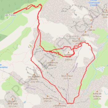 Trace GPS Tour du Mont Fleuri, itinéraire, parcours