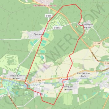 Trace GPS A partir de Avilly Saint Léonard, itinéraire, parcours