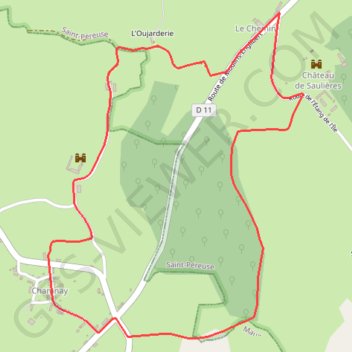Trace GPS Tour des châteaux - Maux, itinéraire, parcours