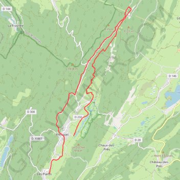 Trace GPS Hors traces des Piards à Prénovel, itinéraire, parcours