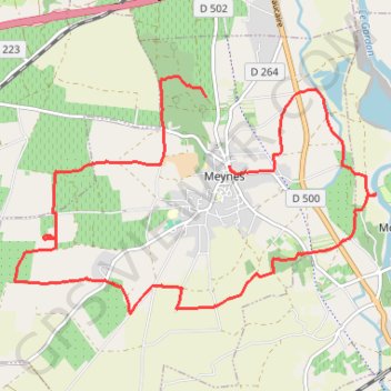 Trace GPS Meyne Rando dans les vignes et les champs, itinéraire, parcours