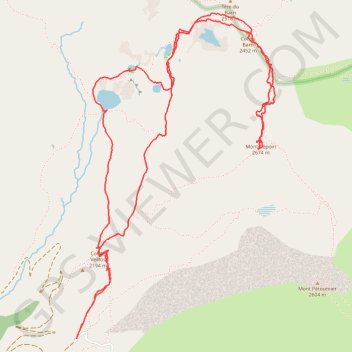 Trace GPS 2018 08 28 - lacs de millefonts mont Pepoiri, itinéraire, parcours