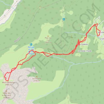 Trace GPS Mont Bellacha, itinéraire, parcours