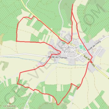 Trace GPS La ronde des fontaines à Saint-Bris-le-Vineux, itinéraire, parcours