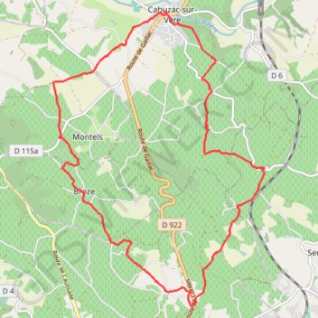 Trace GPS Randonnée Cahuzac-sur-Vère, itinéraire, parcours
