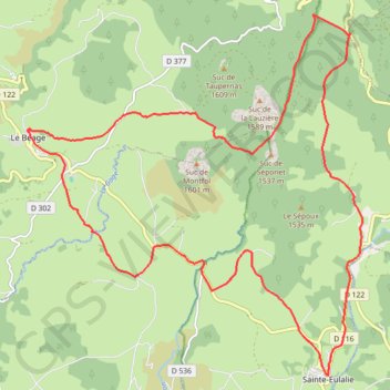 Trace GPS À la découverte des Sucs du Sépoux, de Montfol et du Séponet à cheval, itinéraire, parcours