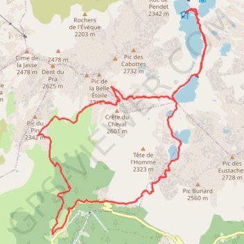 Trace GPS Rando lacs des 7 laux, itinéraire, parcours