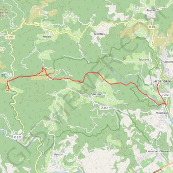 Trace GPS Ardèche Tanargue Largentiere Le gua, itinéraire, parcours