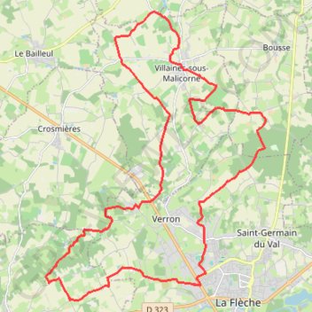 Trace GPS La Flèche Nord Ouest, itinéraire, parcours