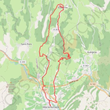 Trace GPS D'Alba-la-Romaine au Neck de Sceautres : un très grand voyage dans le temps, itinéraire, parcours