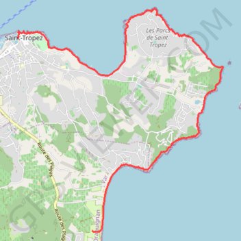 Trace GPS Sentier littoral – Saint-Tropez - Pampelone, itinéraire, parcours