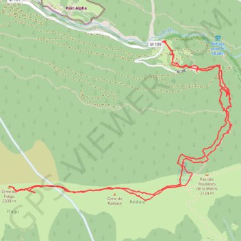 Trace GPS 2018 08 10 - boreon cime de Piagu, itinéraire, parcours