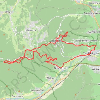 Trace GPS Labaroche et la Galtz depuis Turckheim, itinéraire, parcours