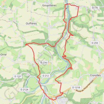 Trace GPS L'Orne au Nord de Thury-Harcourt, itinéraire, parcours