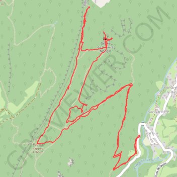 Trace GPS Ouillon de Proveyzieux - Grotte Mangin, itinéraire, parcours