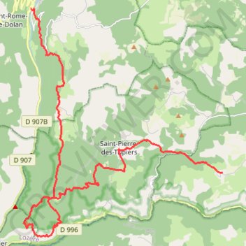 Trace GPS Hyelzas Les Vignes, itinéraire, parcours
