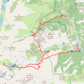 Trace GPS Castérino - Refuge des Merveilles, itinéraire, parcours