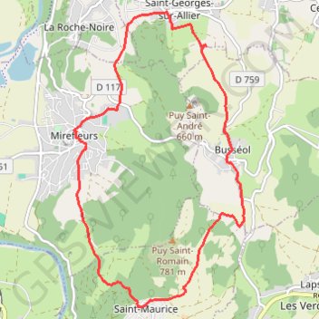 Trace GPS Autour du Puy Saint-Romain - Saint-Maurice-lès-Allier, itinéraire, parcours
