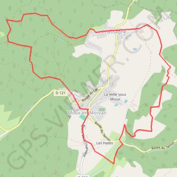 Trace GPS Moux en Morvan, itinéraire, parcours