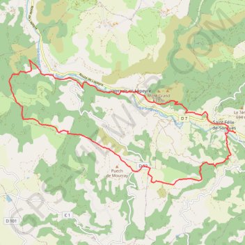 Trace GPS Saint-Félix-de-Sorgues, itinéraire, parcours