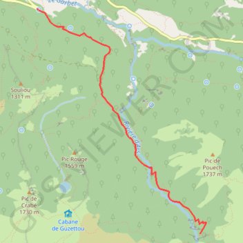 Trace GPS Cascade d'ars, itinéraire, parcours