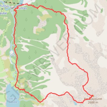 Trace GPS Le Pic Mayouret - Cauterets, itinéraire, parcours