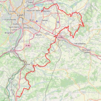 Trace GPS GR422 Sur les pas de Charles IX. De Lyon (Rhône) à Roussillon (Isère), itinéraire, parcours