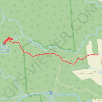Trace GPS Cascades Carmichael, itinéraire, parcours