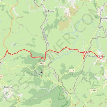 Trace GPS Tour des Monts d'Aubrac. De Laguiole à pont de Gournier, itinéraire, parcours
