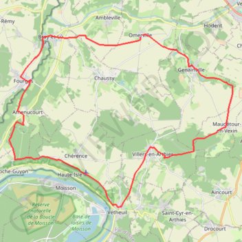 Trace GPS Omerville - Vetheuil, itinéraire, parcours