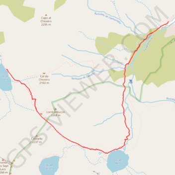 Trace GPS Lacs de Melo, Capitello et Goria, itinéraire, parcours