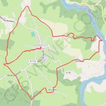 Trace GPS Autour des Gorges de la Loire - La Bergère de Bissieux - Saint-Paul-de-Vézelin, itinéraire, parcours