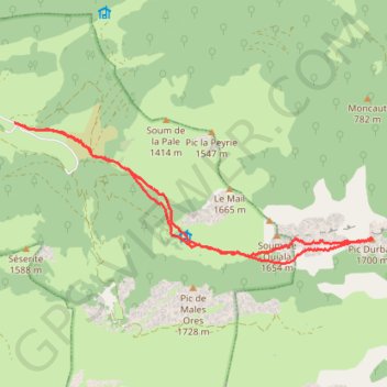 Trace GPS Port de Castet - Pic Duran (64000), itinéraire, parcours