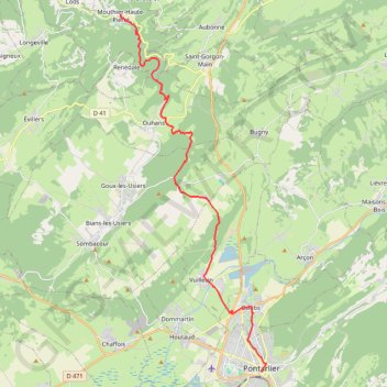 Trace GPS vff46-da-mouthier-haute-pierre-pontarlier, itinéraire, parcours