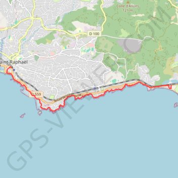 Trace GPS Sentier littoral entre Saint-Raphaël et Le Dramont, itinéraire, parcours