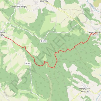 Trace GPS Sentier Vosges-Pyrénées - De Varennes-sur-Amance à Marcilly en Bassigny, itinéraire, parcours
