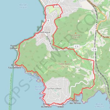 Trace GPS La Madrague Port d Alon, itinéraire, parcours