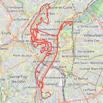 Trace GPS Lyon, itinéraire, parcours
