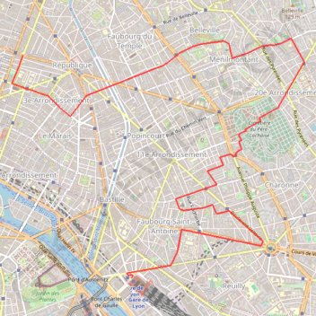 Trace GPS Les Théâtres de Paris, itinéraire, parcours