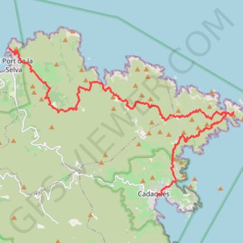 Trace GPS Port de la Selva - Cadaqués par le Cap Creus, itinéraire, parcours