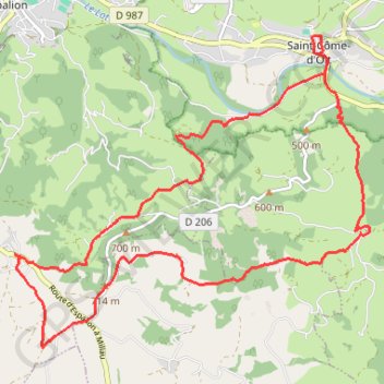 Trace GPS Saint Côme D'Olt : Roquelaure Biounac, itinéraire, parcours