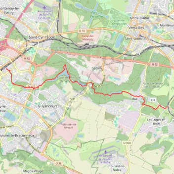 Trace GPS Balade en haute vallée de la bièvre, itinéraire, parcours