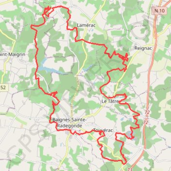 Trace GPS Les Cagouilles - Baignes-Sainte-Radegonde, itinéraire, parcours