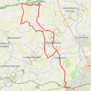 Trace GPS Boucle de Martilly à Saint-Martin-Don, itinéraire, parcours