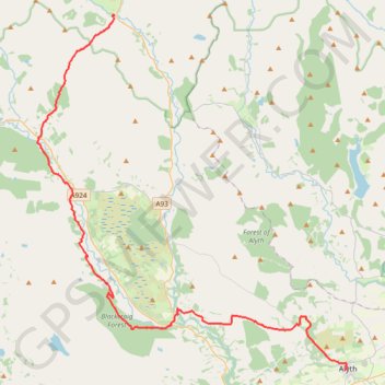 Trace GPS Alyth to Spittal of Glenshee - Cateran Trail (some of), itinéraire, parcours