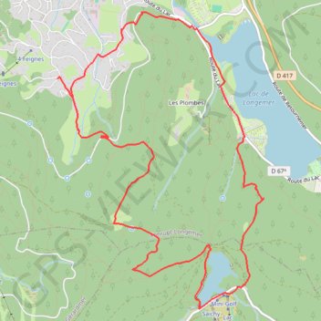 Trace GPS JC - Chalet - lac Lispach - lac Longemer - Chalet - 12 km, itinéraire, parcours