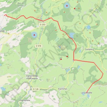 Trace GPS Traversée de la Godivelle à Chareire, itinéraire, parcours