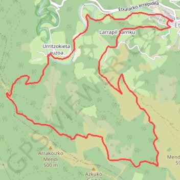 Trace GPS Reco pied du Mendizorrotz depuis Etxalar, itinéraire, parcours