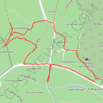 Trace GPS Sortie géologique au Florimont, Sommerberg, Dorfbourg, itinéraire, parcours