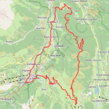 Trace GPS Crête d'Azet - Saint-Lary-Soulan, itinéraire, parcours
